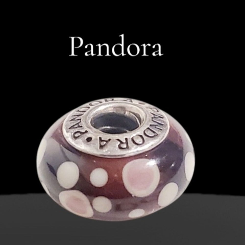 Pandora Silver and Pink Polka Dot Charm